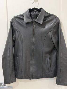 90s Black Leather Jacket